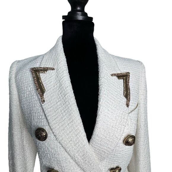 NWT Balmain Tweed & Gold Jacket - Picture 6 of 16